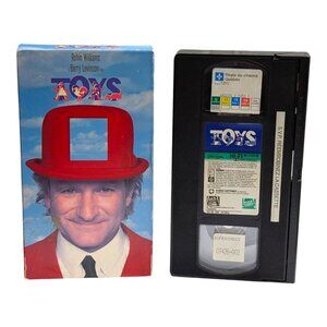 Toys VHS 1993 Robin Williams Cult Classic Rare Vintage Rental Good